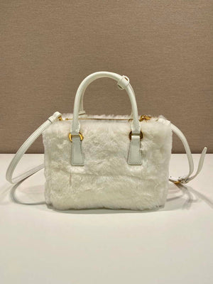 Prada 1BA906 Galleria Triangle Logo Mini Bag White Ladies Sheepskin - Default Title - View 5