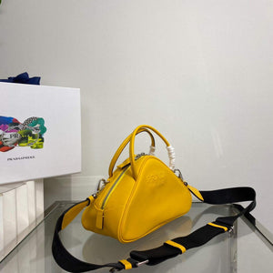 Prada 1BB082 Leather Prada Triangle bag Yellow - Default Title - View 3