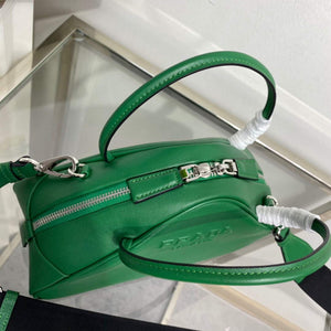 Prada 1BB082 Leather Prada Triangle bag Green - Default Title - View 6