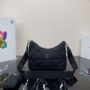 Prada 1BC151 Padded Re-Nylon shoulder bag Black - Default Title - View 1