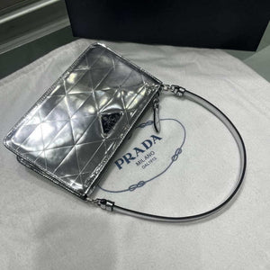 Prada 1BC155 Saffiano leather mini Shoulder bag Silver - Default Title - View 7