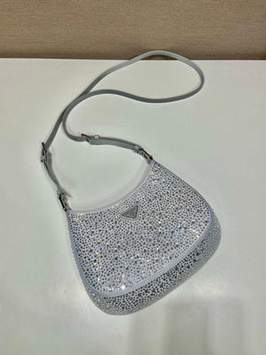 Prada 1BC169 Prada Cleo satin bag with appliqu¨¦s White - Default Title - View 9