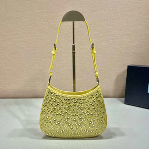 Prada 1BC169 Prada Cleo satin bag with appliqu¨¦s Yellow - Default Title - View 4