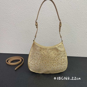 Prada 1BC169 Prada Cleo satin bag with appliqu¨¦s Gold - Default Title - View 3