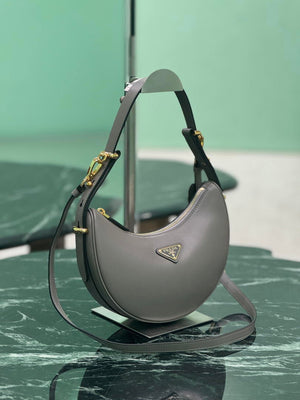 Prada 1BC194 Arqué small leather Shoulder Bag Gray - Default Title - View 2