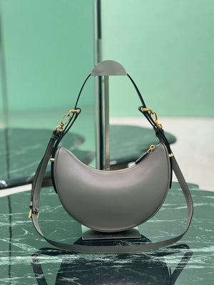 Prada 1BC194 Arqué small leather Shoulder Bag Gray - Default Title - View 4