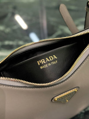 Prada 1BC194 Arqué small leather Shoulder Bag Gray - Default Title - View 8