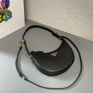 Prada 1BC194 Prada Arqu¨¦ Leather Shoulder Bag Black - Default Title - View 7