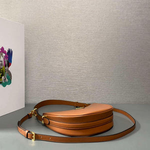 Prada 1BC194 Prada Arqu¨¦ Leather Shoulder Bag Cognac - Default Title - View 6