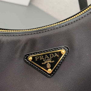 Prada 1BC194 Prada Arqu¨¦ Re-Nylon and Brushed Leather Shoulder Bag Black - Default Title - View 4