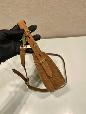 Prada 1BC194 Prada Arqu¨¦ suede leather shoulder bag Brown - Default Title - View 5