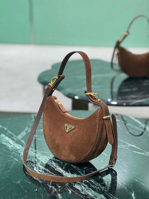 Prada 1BC194 Prada Arqu¨¦ suede leather shoulder bag Dark Brown - Default Title - View 2