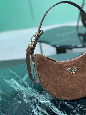 Prada 1BC194 Prada Arqu¨¦ suede leather shoulder bag Dark Brown - Default Title - View 4