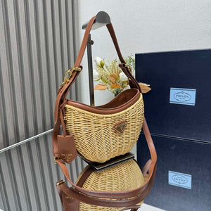 Prada 1BC202 Wicker and leather Prada Arqu¨¦ bag Natural - Default Title - View 2