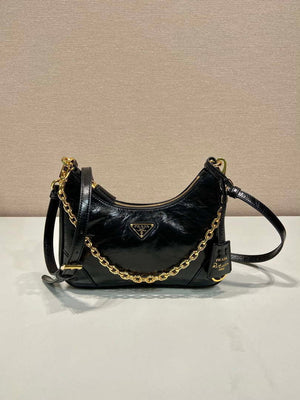 Prada 1BC204 Saffiano Bright Leather Mini-Bag Black - Default Title - View 2