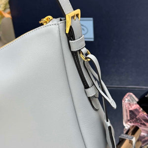 Prada 1BC228 Prada Aim¨¨e Large leather shoulder bag Light Blue - Default Title - View 7