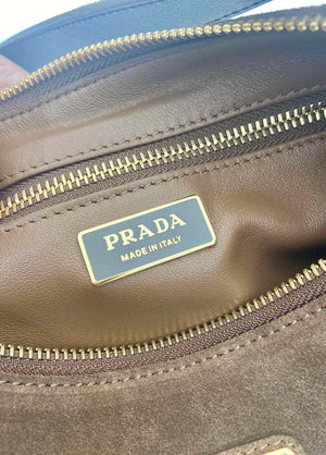 Prada 1BC229 Prada Aim¨¨e Medium Suede leather shoulder bag Brown - Default Title - View 9