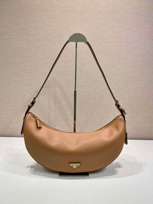 Prada 1BC255 Prada Demi-lune large leather shoulder bag Brown - Default Title - View 2