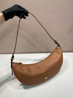 Prada 1BC255 Prada Demi-lune large leather shoulder bag Brown - Default Title - View 4