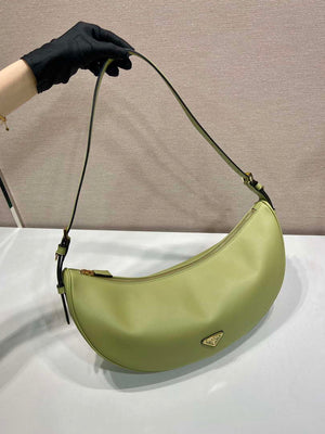 Prada 1BC255 Prada Demi-lune large leather shoulder bag Green - Default Title - View 3