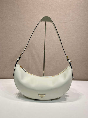 Prada 1BC255 Prada Demi-lune large leather shoulder bag White - Default Title - View 1