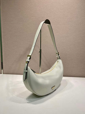 Prada 1BC255 Prada Demi-lune large leather shoulder bag White - Default Title - View 2