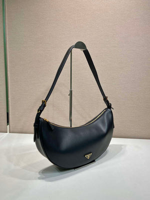 Prada 1BC255 Prada Demi-lune large leather shoulder bag Black - Default Title - View 2