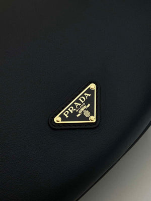 Prada 1BC255 Prada Demi-lune large leather shoulder bag Black - Default Title - View 7