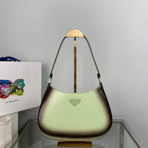 Prada 1BC499 Cleo brushed Gradient leather shoulder bag Green - Default Title - View 1
