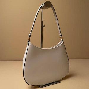 Prada 1BC499 Cleo brushed Gradient leather shoulder bag relief flower White - Default Title - View 3