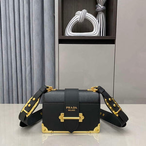 Prada 1BD045 Prada Cahier Leather Bag Black - Default Title - View 1