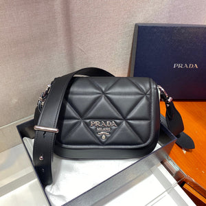 Prada 1BD283 Women's Spectrum Leather Shoulder Bag Black - Default Title - View 2