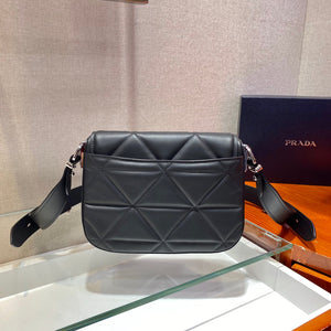 Prada 1BD283 Women's Spectrum Leather Shoulder Bag Black - Default Title - View 5