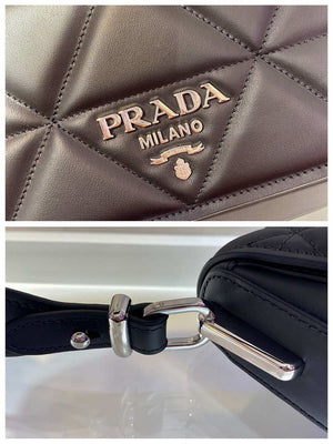 Prada 1BD283 Women's Spectrum Leather Shoulder Bag Black - Default Title - View 9