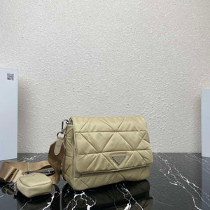 Prada 1BD290 Padded Re-Nylon shoulder bag Apricot - Default Title - View 1