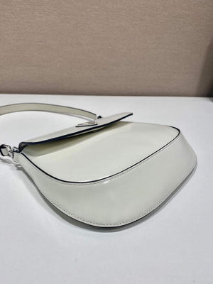 Prada 1BD311 Cleo brushed leather shoulder bag with flap White - Default Title - View 5