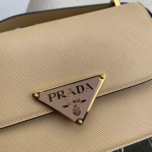Prada 1BD320 Prada Embl¨¨me Saffiano Shoulder Bag Tan - Default Title - View 4