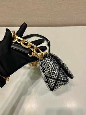 Prada 1BD329 Satin mini-bag with Crystals Black - Default Title - View 6