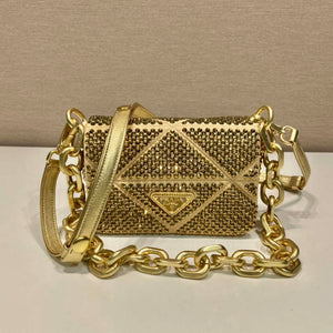 Prada 1BD329 Satin mini-bag with crystals Gold - Default Title - View 1