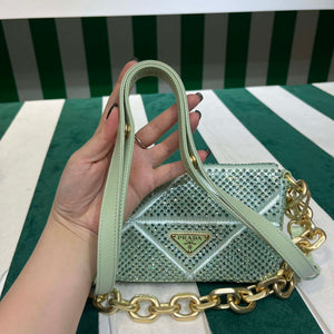 Prada 1BD329 Satin mini-bag with Crystals Green - Default Title - View 7