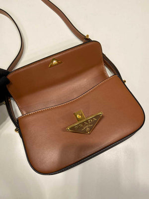 Prada 1BD339 Leather Shoulder Bag Cognac - Default Title - View 6