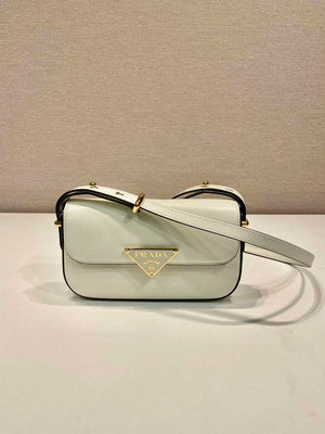 Prada 1BD339 Leather Shoulder Bag White - Default Title - View 1