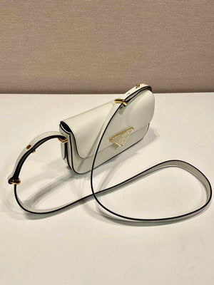 Prada 1BD339 Leather Shoulder Bag White - Default Title - View 2