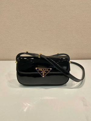 Prada 1BD339 Patent Leather Shoulder Bag Black - Default Title - View 1