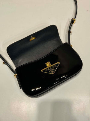 Prada 1BD339 Patent Leather Shoulder Bag Black - Default Title - View 5
