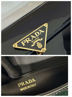 Prada 1BD339 Patent Leather Shoulder Bag Black - Default Title - View 9