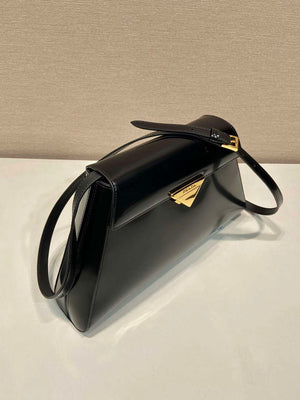Prada 1BD343 Medium Brushed Leather Handbag Black - Default Title - View 3