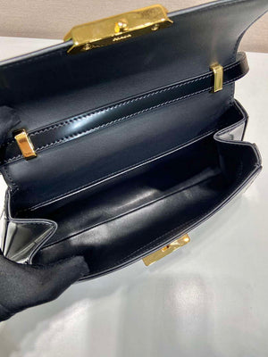 Prada 1BD343 Medium Brushed Leather Handbag Black - Default Title - View 7