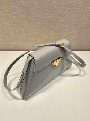 Prada 1BD343 Medium Brushed Leather Handbag Grey - Default Title - View 3