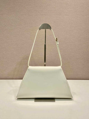 Prada 1BD343 Medium Brushed Leather Handbag White - Default Title - View 4